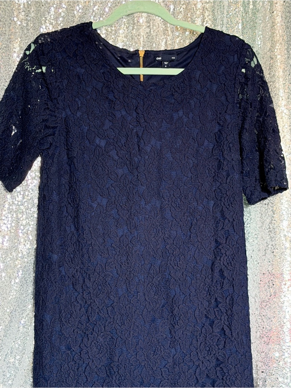 Gap Women's Navy Floral Lace Shift Dress Size 8 - Picture 6 of 14